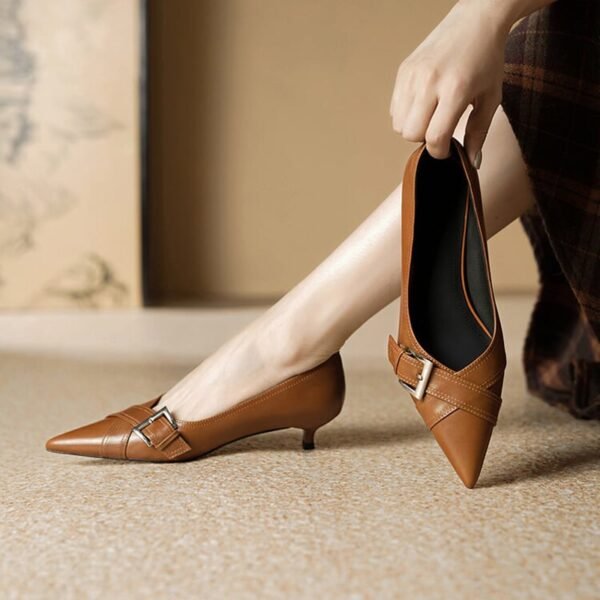 CHIKO Aarna Pointy Toe Kitten Heels Pumps Shoes