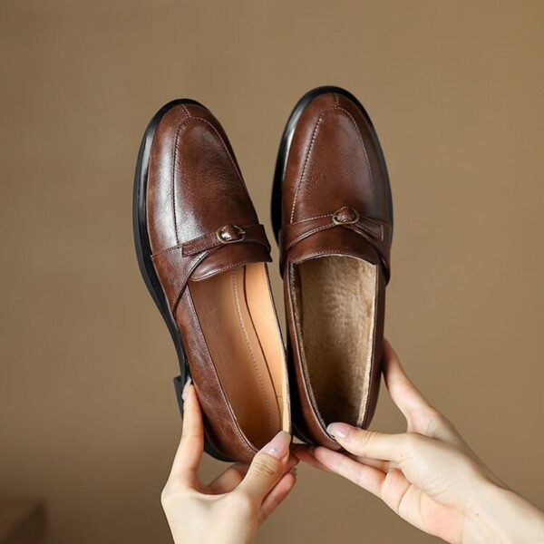 CHIKO Abena Round Toe Block Heels Loafers Shoes