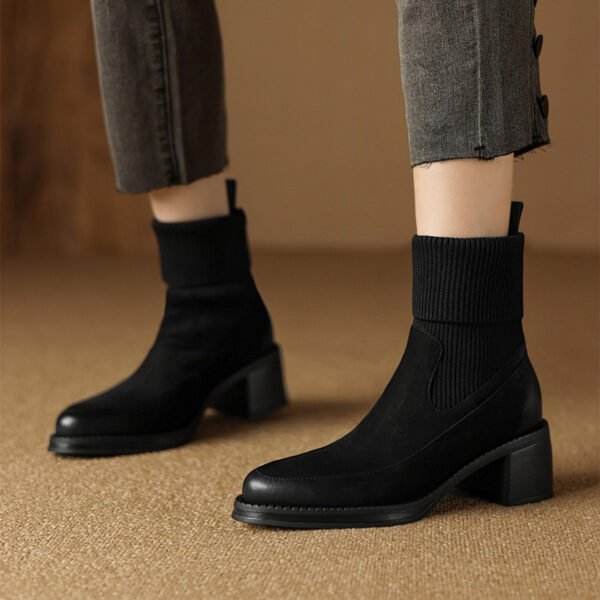 CHIKO Aegle Round Toe Block Heels Ankle Boots - Image 2
