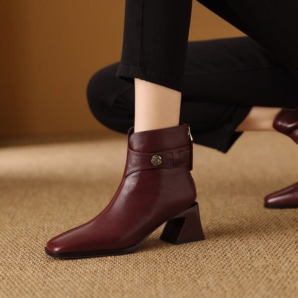 CHIKO Adonia Square Toe Block Heels Ankle Boots