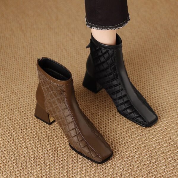 CHIKO Adonica Square Toe Block Heels Ankle Boots