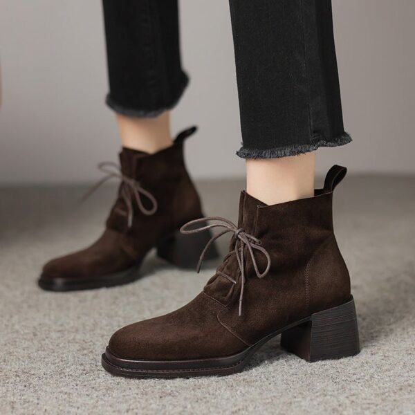 CHIKO Adjoa Square Toe Block Heels Ankle Boots