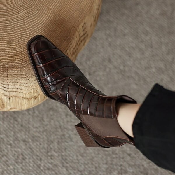 CHIKO Adora Square Toe Block Heels Ankle Boots