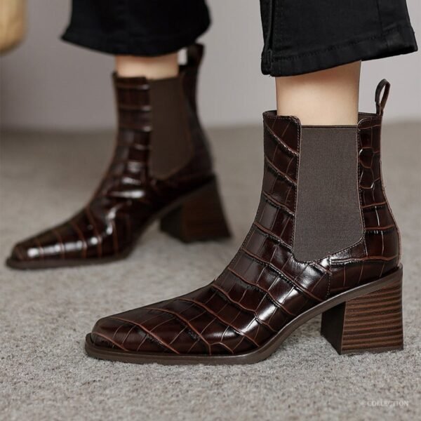 CHIKO Adora Square Toe Block Heels Ankle Boots - Image 2