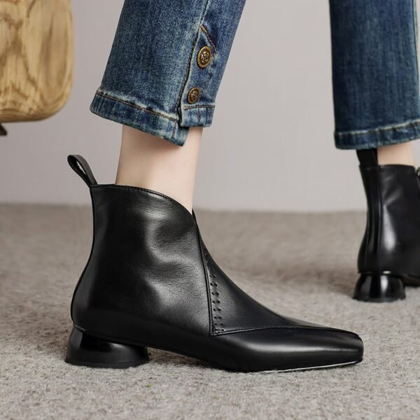 CHIKO Ady Square Toe Block Heels Ankle Boots