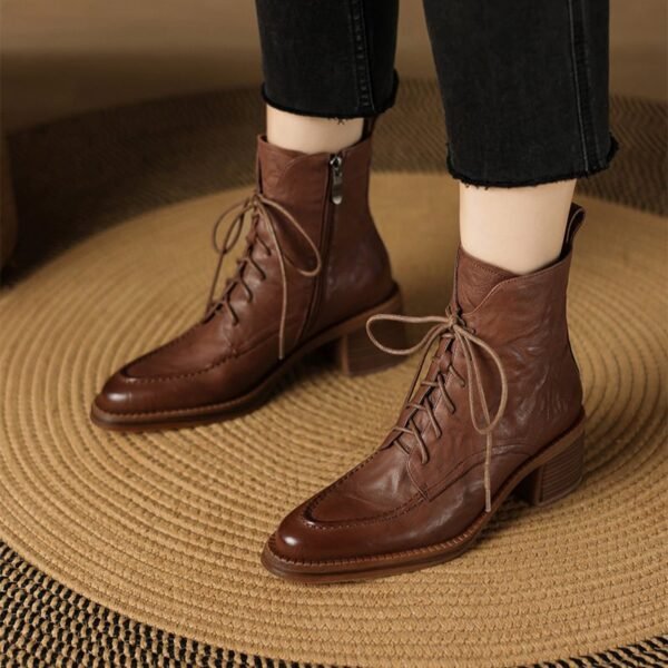 CHIKO Adana Round Toe Block Heels Ankle Boots