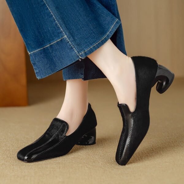 CHIKO Abby Square Toe Curve Heels Loafers Shoes - Image 2