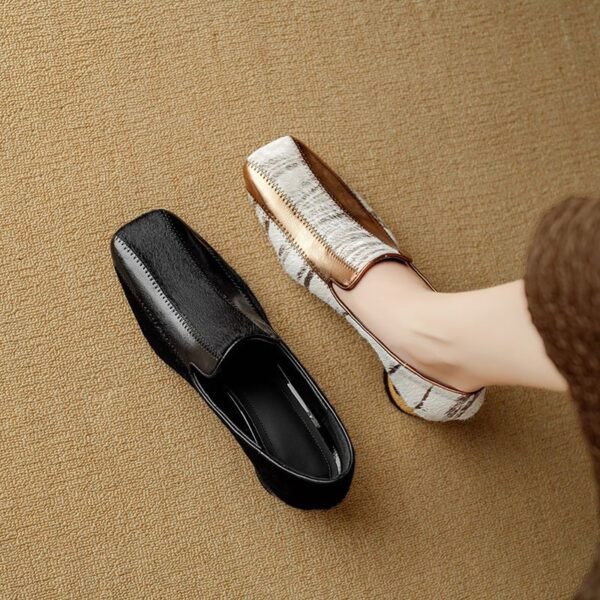 CHIKO Abby Square Toe Curve Heels Loafers Shoes