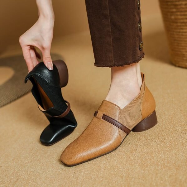 CHIKO Abbondio Square Toe Block Heels Loafers Shoes