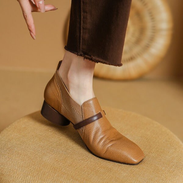 CHIKO Abbondio Square Toe Block Heels Loafers Shoes - Image 2