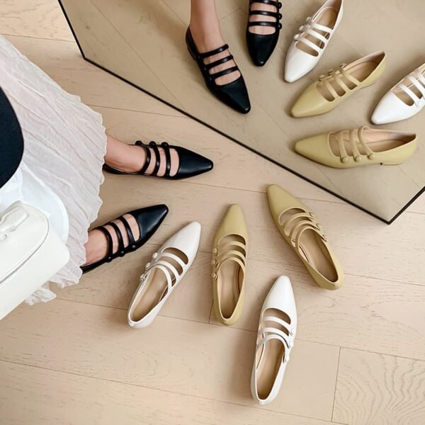 CHIKO Aamira Pointy Toe Block Heels Mary Jane Shoes - Image 2