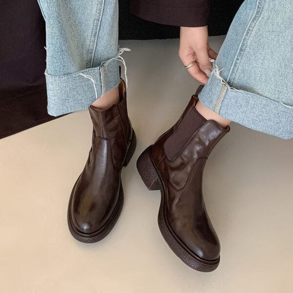 CHIKO Ailbhe Round Toe Block Heels Ankle Boots - Image 2