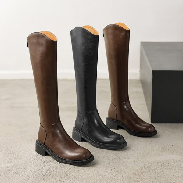 CHIKO Áile Round Toe Block Heels Knee High Boots - Image 2