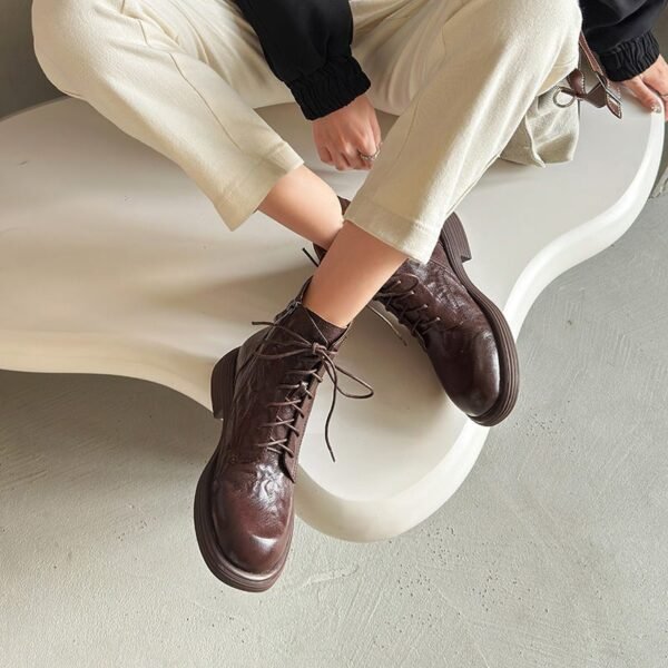CHIKO Aiken Round Toe Block Heels Ankle Boots