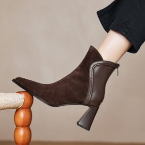 CHIKO Aikaterini Pointy Toe Chunky Heels Ankle Boots