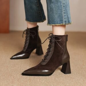 CHIKO Aila Pointy Toe Chunky Heels Ankle Boots
