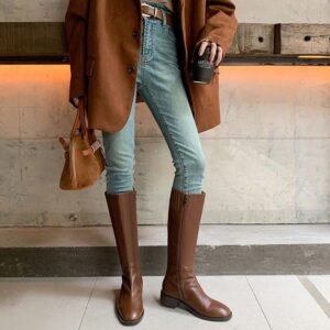 CHIKO Ailani Round Toe Block Heels Knee High Boots