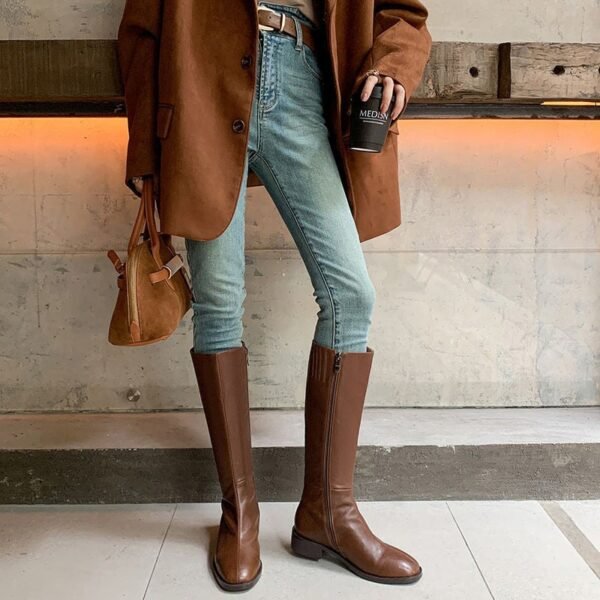 CHIKO Ailani Round Toe Block Heels Knee High Boots