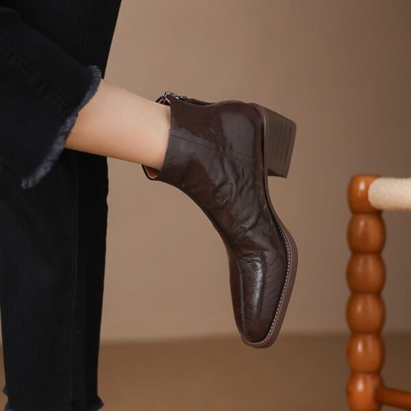 CHIKO Agneza Square Toe Block Heels Ankle Boots