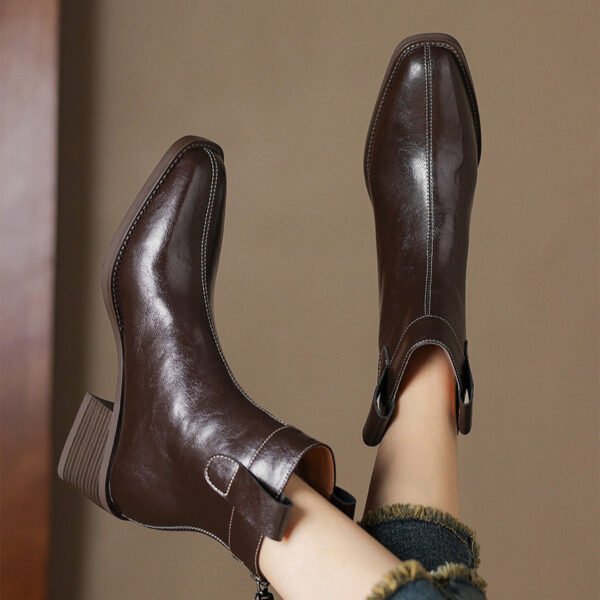 CHIKO Agnethe Round Toe Block Heels Ankle Boots - Image 2