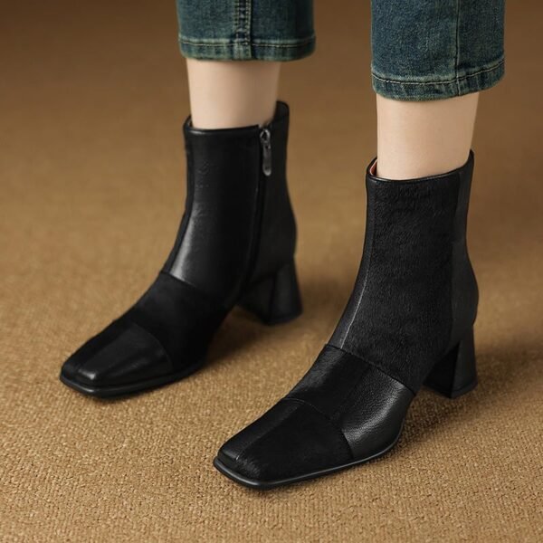 CHIKO Agnieszka Square Toe Block Heels Ankle Boots