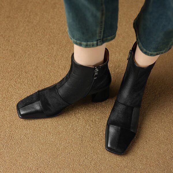 CHIKO Agnieszka Square Toe Block Heels Ankle Boots - Image 2