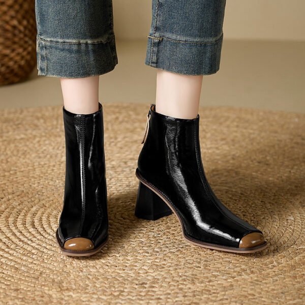 CHIKO Agda Square Toe Block Heels Ankle Boots - Image 2
