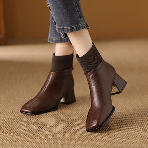 CHIKO Agrafena Square Toe Block Heels Ankle Boots - Image 2