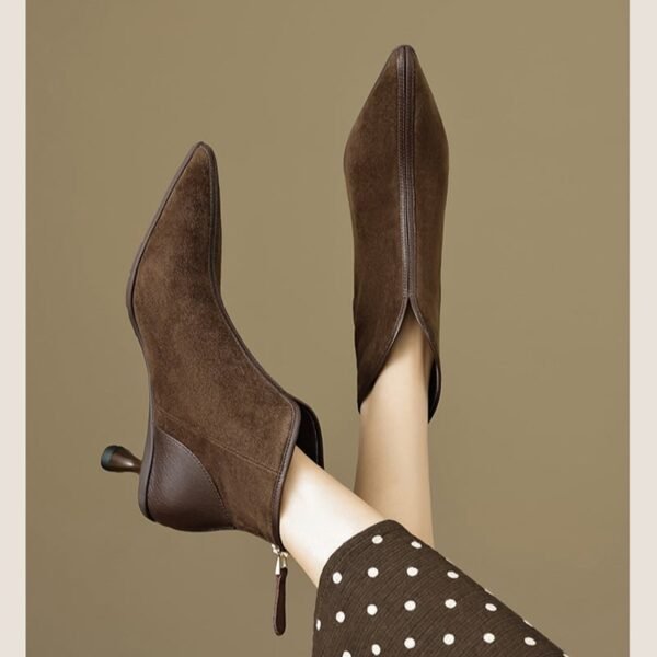 CHIKO Agot Pointy Toe Kitten Heels Ankle Boots