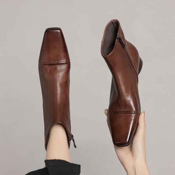 CHIKO Agape Square Toe Block Heels Ankle Boots