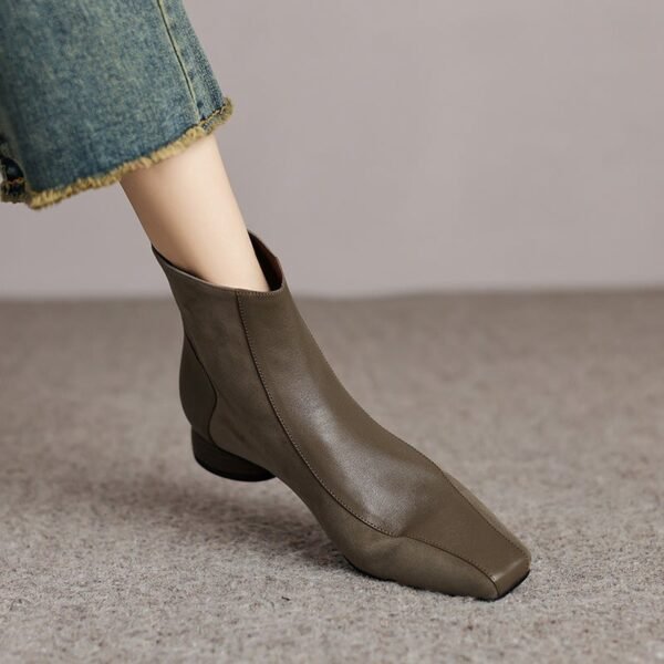 CHIKO Afya Square Toe Block Heels Ankle Boots