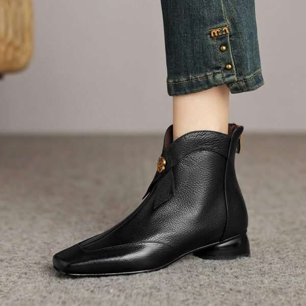 CHIKO Agalia Square Toe Block Heels Ankle Boots