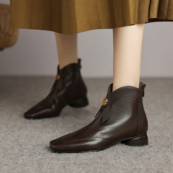 CHIKO Agalia Square Toe Block Heels Ankle Boots - Image 2