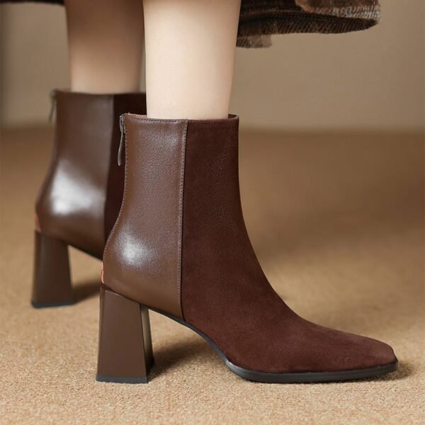 CHIKO Agata Square Toe Chunky Heels Ankle Boots