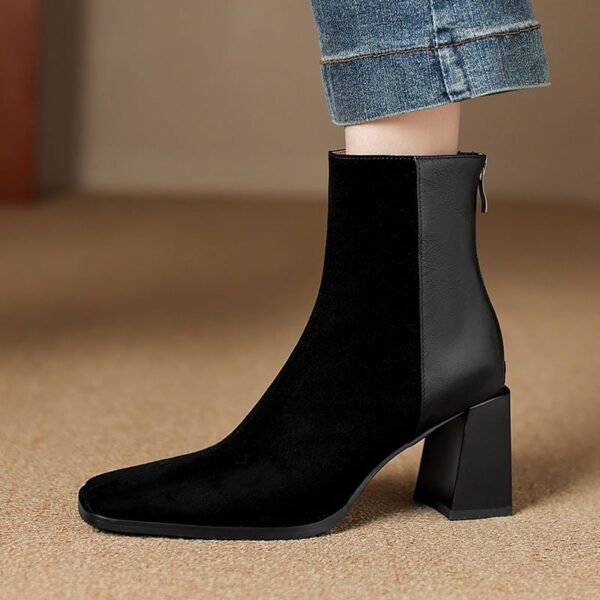 CHIKO Agata Square Toe Chunky Heels Ankle Boots - Image 2