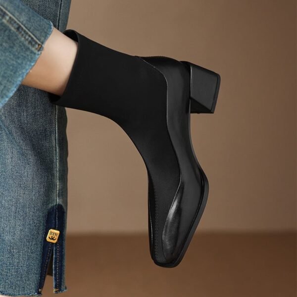 CHIKO Aggie Square Toe Block Heels Ankle Boots