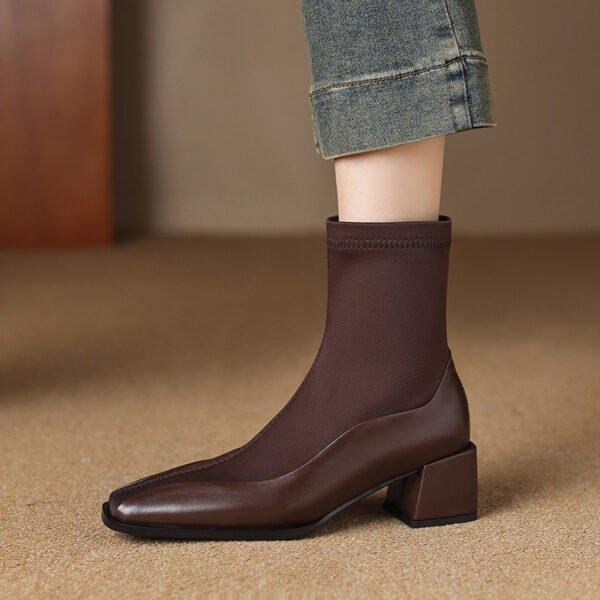 CHIKO Aggie Square Toe Block Heels Ankle Boots - Image 2
