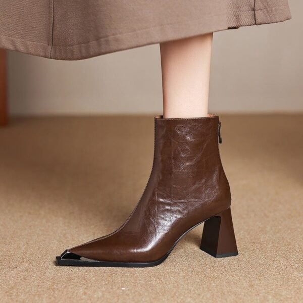 CHIKO Agatha Pointy Toe Chunky Heels Ankle Boots