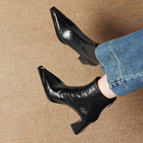 CHIKO Agatha Pointy Toe Chunky Heels Ankle Boots - Image 2