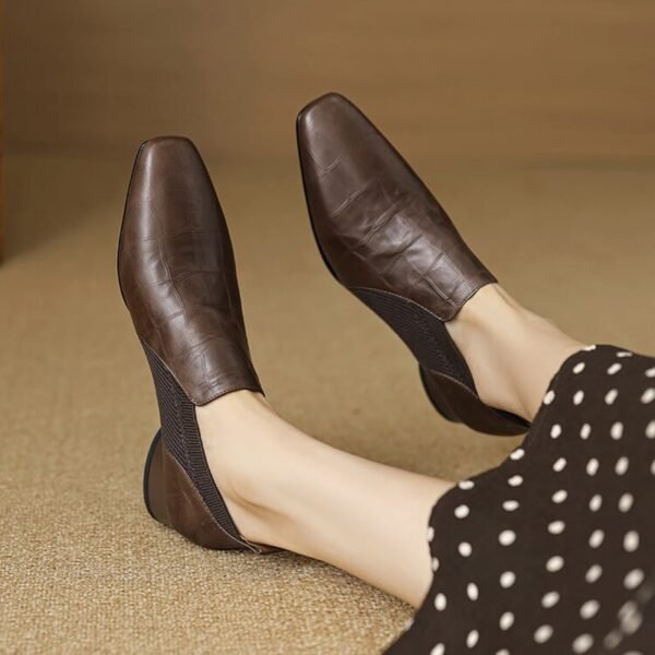 CHIKO Aida Square Toe Block Heels Loafers Shoes