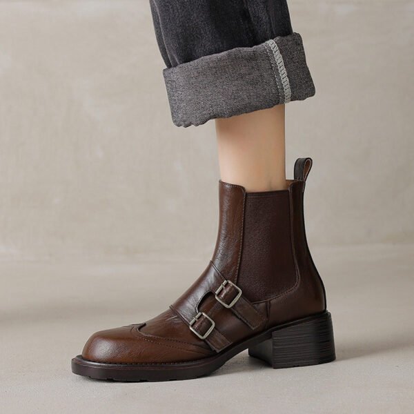 CHIKO Agrippa Round Toe Block Heels Ankle Boots - Image 2