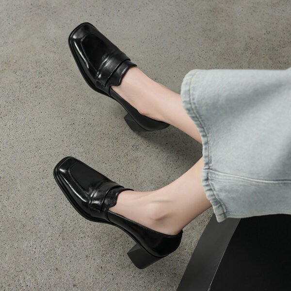 CHIKO Agueda Square Toe Block Heels Loafers Shoes - Image 2