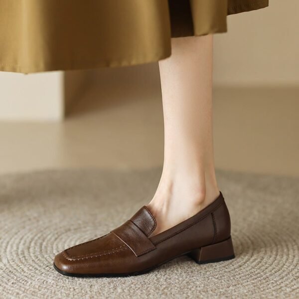 CHIKO Agrata Square Toe Block Heels Loafers Shoes