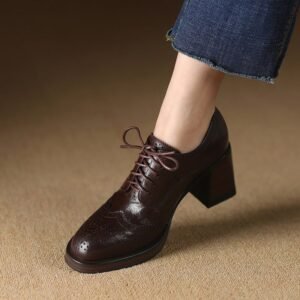 CHIKO Ailis Round Toe Block Heels Oxfords Shoes