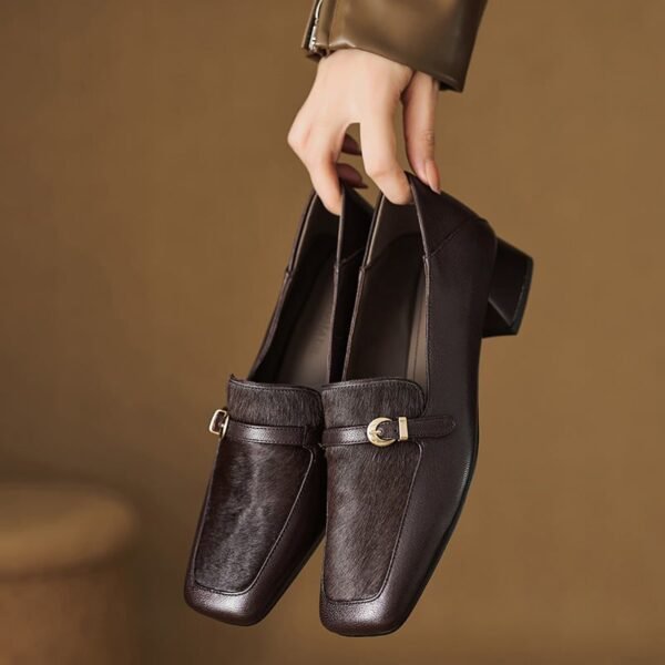 CHIKO Ailsa Square Toe Block Heels Loafers Shoes