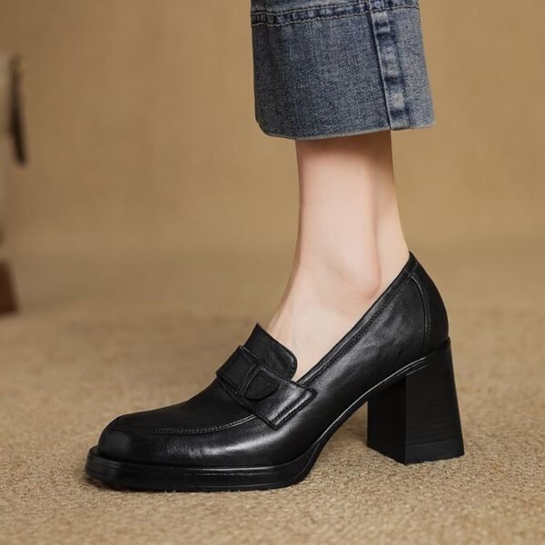 CHIKO Akiye Round Toe Block Heels Loafers Shoes