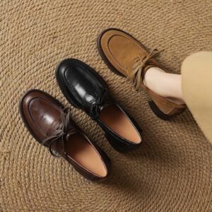CHIKO Akuna Round Toe, Round Toe Block Heels Oxfords Shoes