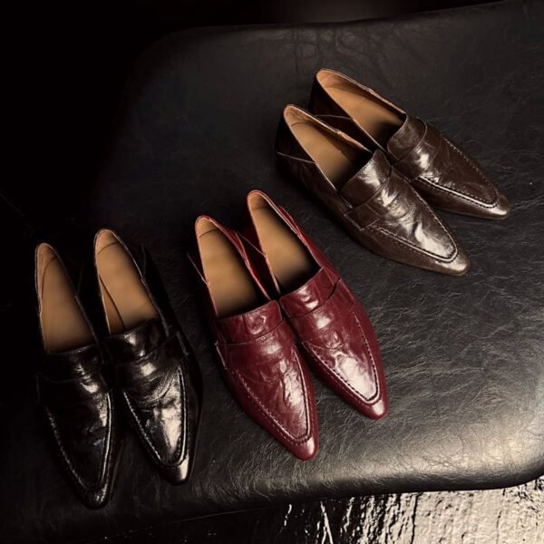 CHIKO Aiyana Pointy Toe Block Heels Loafers Shoes