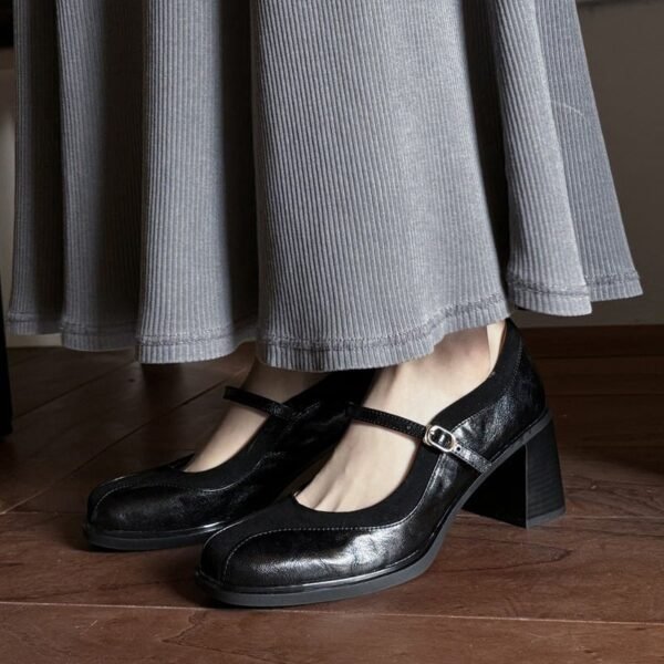 CHIKO Aizza Square Toe Block Heels Mary Jane Shoes
