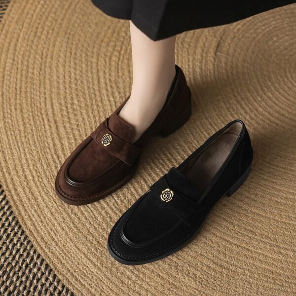 CHIKO Ajda Round Toe Block Heels Loafers Shoes